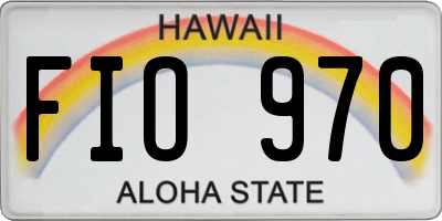 HI license plate FIO970