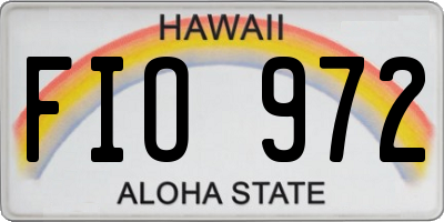 HI license plate FIO972