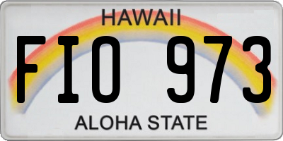 HI license plate FIO973