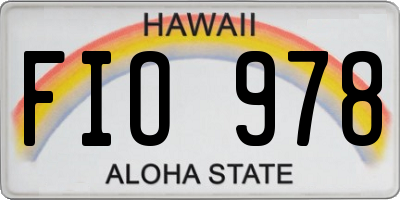 HI license plate FIO978
