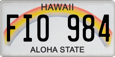 HI license plate FIO984