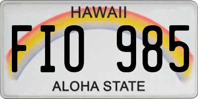 HI license plate FIO985