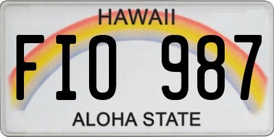 HI license plate FIO987