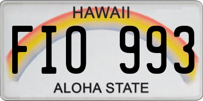 HI license plate FIO993