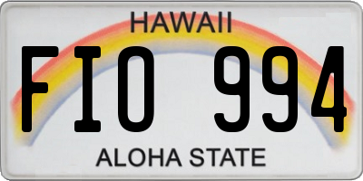 HI license plate FIO994