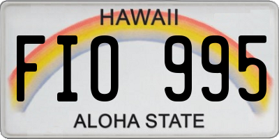 HI license plate FIO995