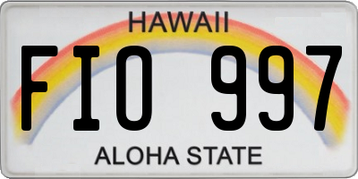 HI license plate FIO997