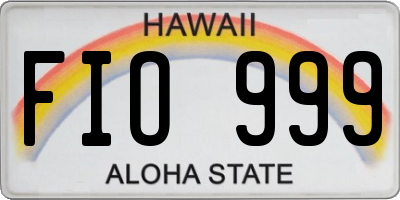 HI license plate FIO999