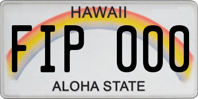 HI license plate FIP000
