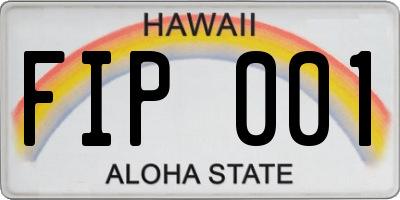 HI license plate FIP001