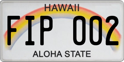 HI license plate FIP002