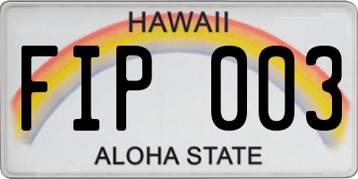 HI license plate FIP003