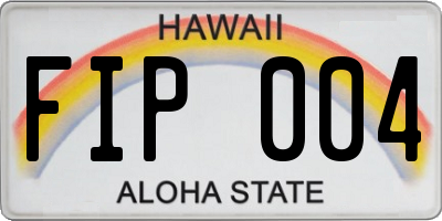 HI license plate FIP004