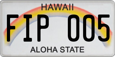 HI license plate FIP005