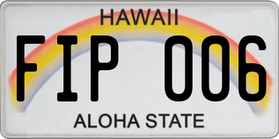 HI license plate FIP006