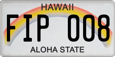 HI license plate FIP008