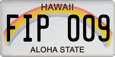 HI license plate FIP009