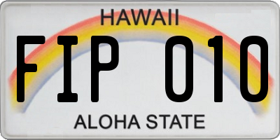 HI license plate FIP010