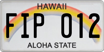HI license plate FIP012