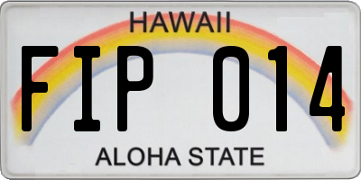 HI license plate FIP014