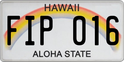 HI license plate FIP016