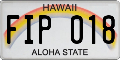HI license plate FIP018