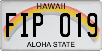 HI license plate FIP019