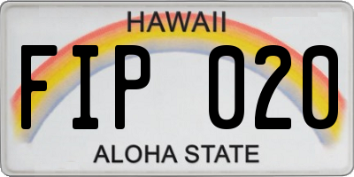 HI license plate FIP020