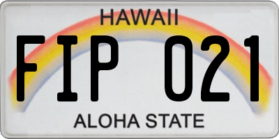 HI license plate FIP021