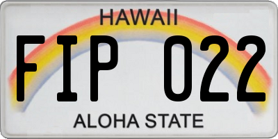 HI license plate FIP022