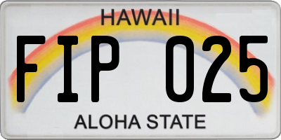 HI license plate FIP025