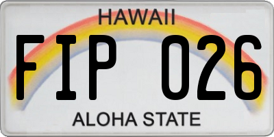 HI license plate FIP026