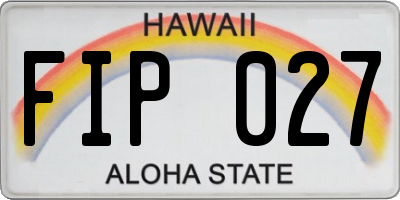 HI license plate FIP027