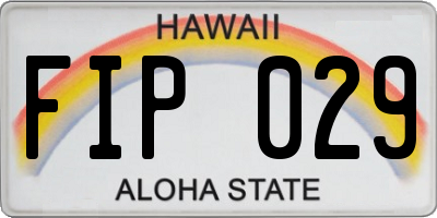HI license plate FIP029