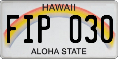 HI license plate FIP030