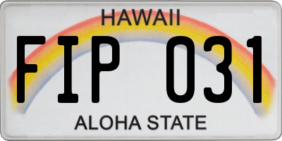 HI license plate FIP031