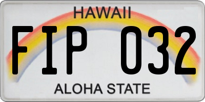 HI license plate FIP032
