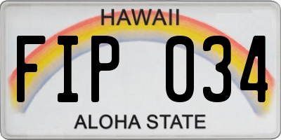 HI license plate FIP034