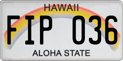 HI license plate FIP036