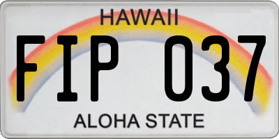 HI license plate FIP037