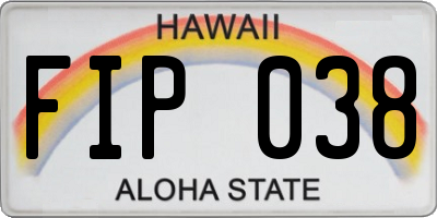 HI license plate FIP038