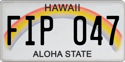HI license plate FIP047