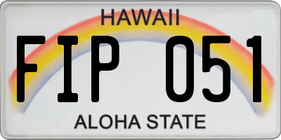 HI license plate FIP051