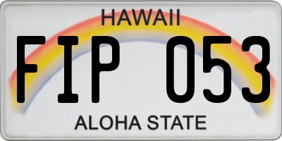 HI license plate FIP053