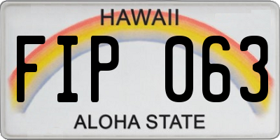 HI license plate FIP063