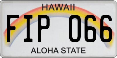 HI license plate FIP066