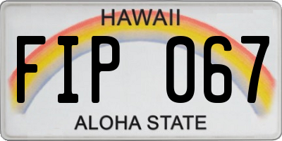 HI license plate FIP067
