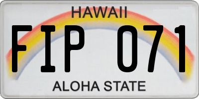 HI license plate FIP071