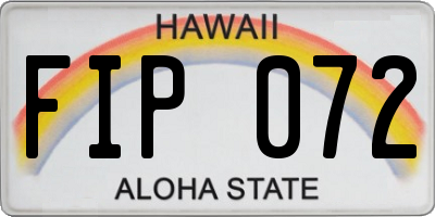 HI license plate FIP072