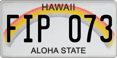HI license plate FIP073